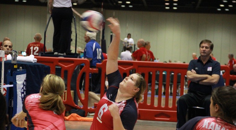 ESPY finalist and UCO resident athlete Heather Erickson attempts to take home Paralympic gold in sitting volleyball