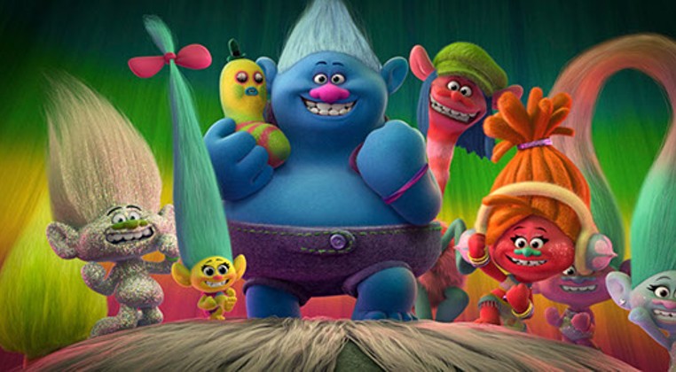 DreamWork's Trolls toys with a brightly colored musical wonderland