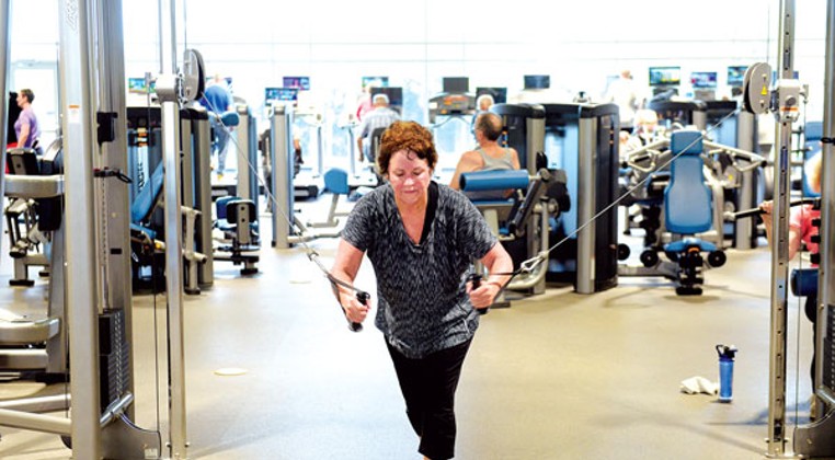 Suzanne Parr works out at the MAPS 3 Senior Health and Wellness Center operated by Healthy Living OKC. | Photo Garett Fisbeck