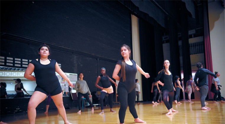 Students in Capitol Hill&#146;s Dance Diversity Company practice a piece for a spring contest. | Photo Laura Eastes