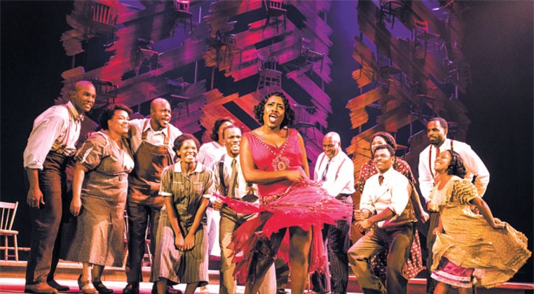 Carla Stewart (Shug Avery) sings with other members of The Color Purple cast during a production on the show&#146;s national tour. | Photo Matthew Murphy / provided