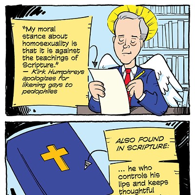 Cartoon: Kirk Humphreys cites Scripture