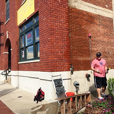 In September, artist Eric Tippeconnic began work on a new mural at Bricktown&#146;s Exhibit C art gallery. Tippeconnic will return to the state in November to complete his work. (Koch Communications / provided)