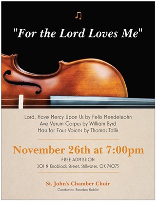 "For the Lord Loves Me" presented by the St. John's Chamber Choir