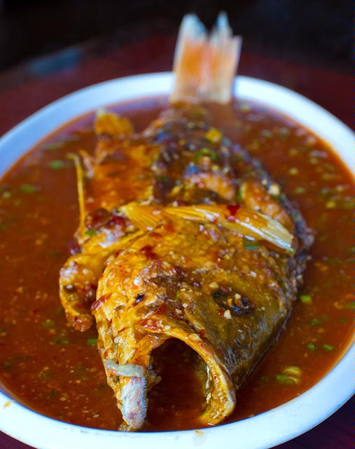 Red snapper in hot bean paste at Szechuan. (Shannon Cornman)