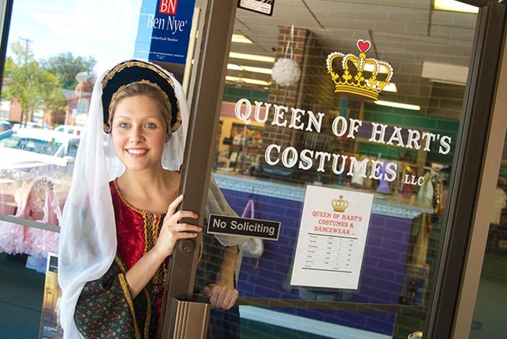 Anne Boleyn welcomes you to Hart's Costumes and Dancewear (Mark Hancock)