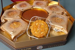 In honor of the Chinese Moon Festival, Super Cao Nguyen Market is stocking specialized mooncake products. (Mark Hancock)