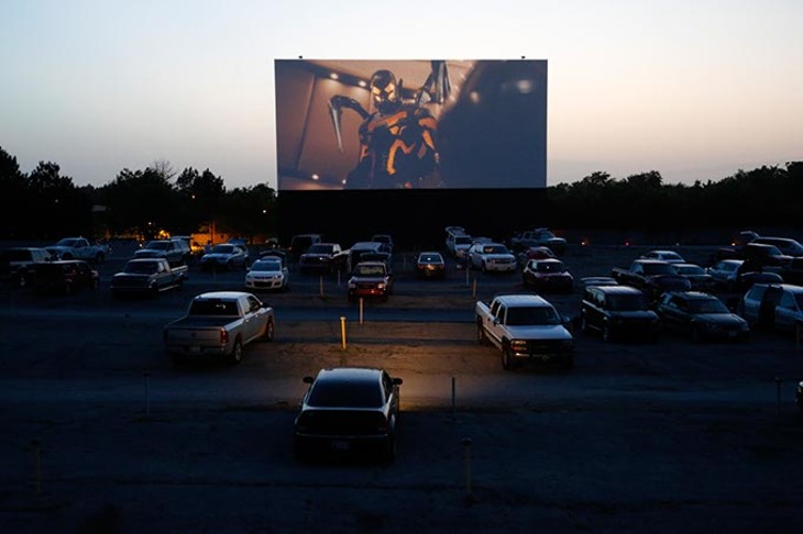Patrons watch a movie at the Winchester Drive-In. (Garett Fisbeck)