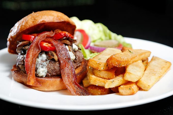 Blue cheese burger at The George Prime Steakhouse in Oklahoma City. (Garett Fisbeck)