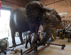 Norman foundry unveils a family of bronze elephants for 2nd Friday Norman Art Walk