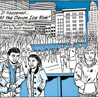 A frame from &#147;It Happened at Devon Ice Rink&#148; in the first issue of Okie Comics Magazine | Image Scott Sackett / provided